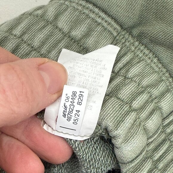 Aerie Green Suns Out High Waisted Sweat Short w Pockets Womens size XS - Picture 4 of 9